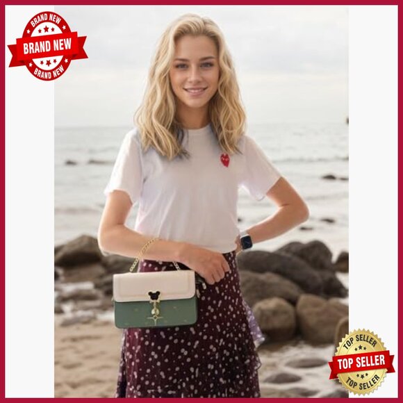 Small Quilted Satchel with Heart Embroidery Adjustable Crossbody Strap - Picture 3 of 7